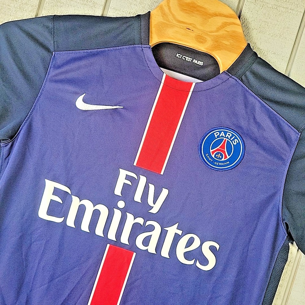 Nike‎ Fly Emirates Jersey Women's M Medium PSG 2015 Soccer Football Navy Paris